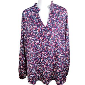 💸$10 Shein Curve Women's 2XL Ruffled Trim French Ditsy Floral Blouse